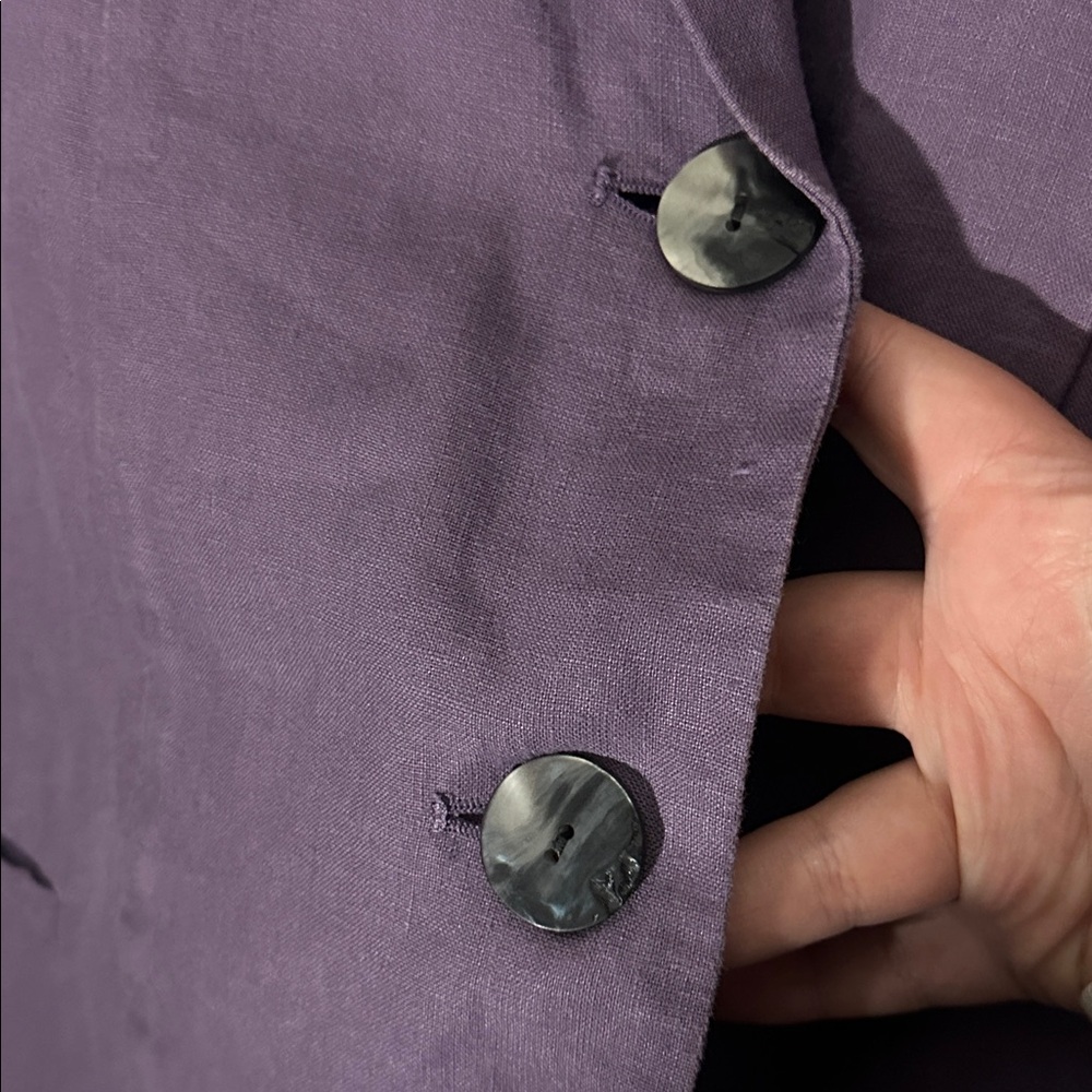 J. Jill Lavender purple two button loose linen Blazer - Picture 4 of 6